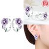 Authentic Copper Purple Dreamy Fishtail Ear Ring Butterfly Animal Flower Accessory Earring Jewellery Fine Gift Diy Accessory