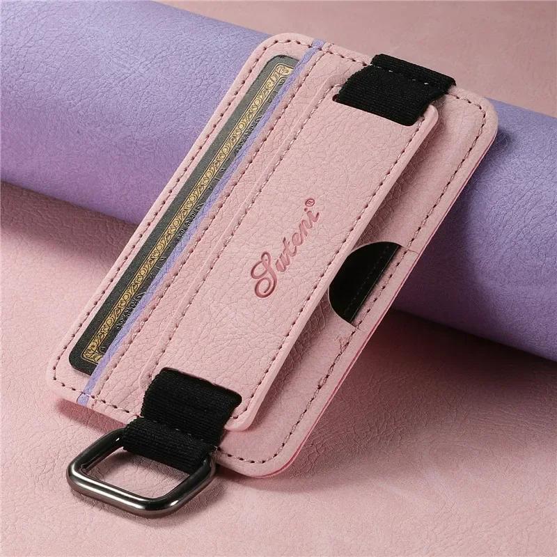 

Luxury Universal DIY Leather Stick Back Case For iPhone 15 14 13 12 11 Pro Max XS XR 7 8 6 SE Card Holder Cover For iPhone 15Pro рожевий