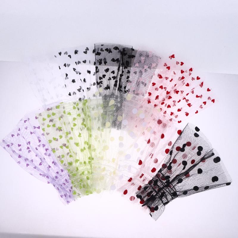 1 Pair Props Nail Tips Display Sleeve Fashion Accessory Nail Art Heart Tulle Photo Glove Fake Pleated Cuff Manicure Photography