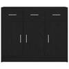 Sideboard in Black Oak Finish 91 x 28 x 75 cm Engineered Wood