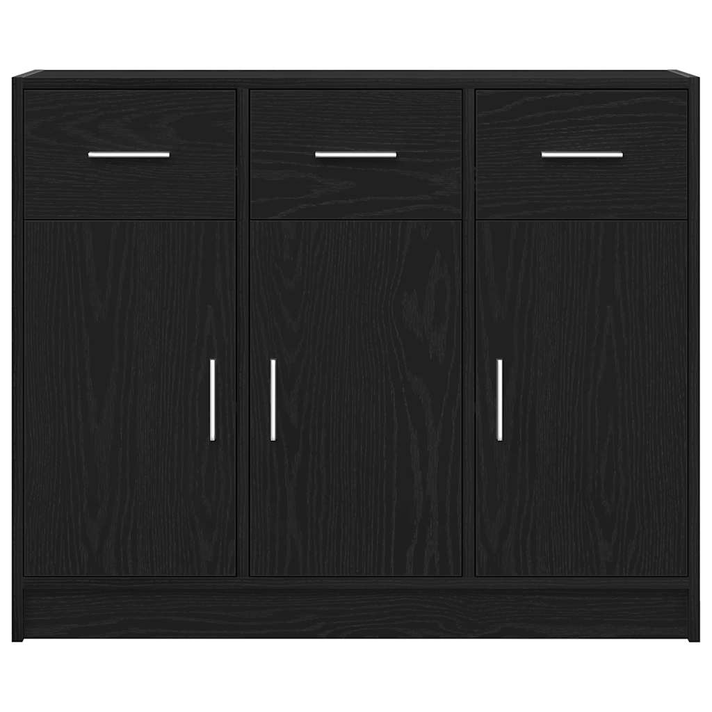 Sideboard in Black Oak Finish 91 x 28 x 75 cm Engineered Wood