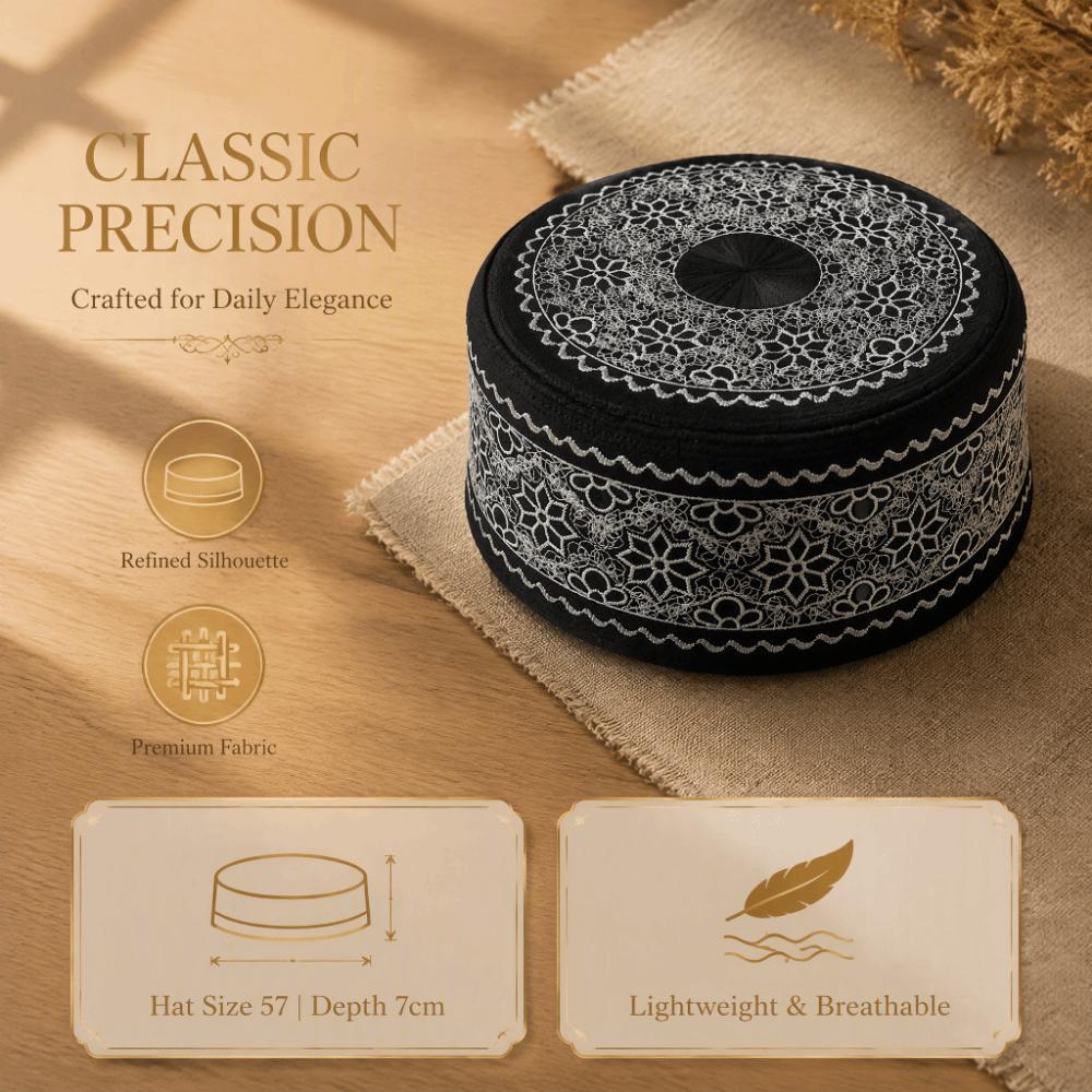 Embroidered Design Embroidered Kufi Hat Traditional Kufi Cap For Weddings
