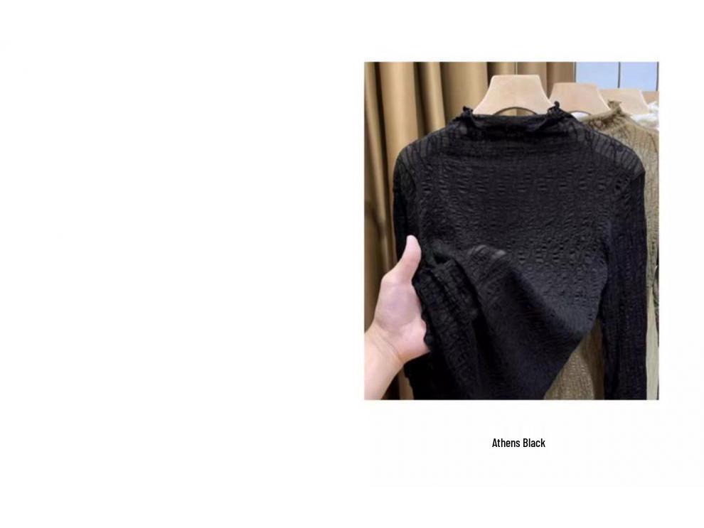 Autumn Women's Lace High Neck Sheer Fashion Shirt