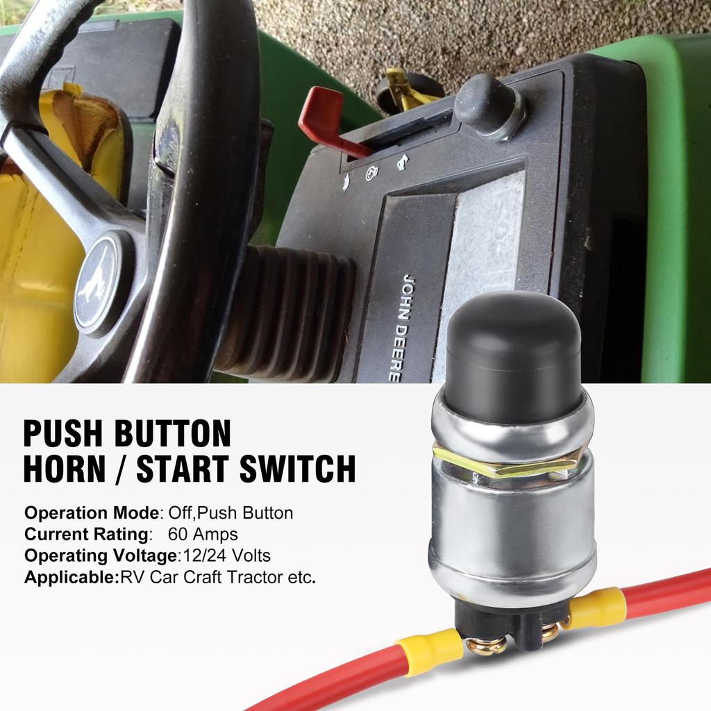 12V-24V 60A Push Button Ignition Start Switch Waterproof Push Button Starter Switch With 2 Terminals for Auto Truck Boat Marine