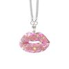Bling Lip Diamond Crystal Rear View Mirror Charm Car Interior Decoration Pendant Fashionable Rear Mirror Charm for Women