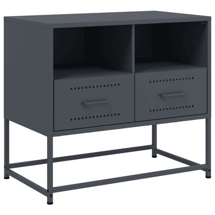 VidaXL Meuble TV anthracite 68x39x60,5 cm acier, support TV, buffet TV, armoire hifi, banc TV, armoire en métal, meuble 846550