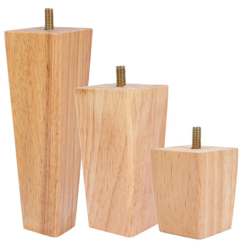 4 Stück/Set Massivholzmöbelfüße Sofa Schränke Betten Bein Quadratische Beine für Sofa Tisch Heimzubehör 60/100/150mm