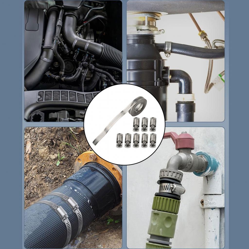 Adjustable Metal Strap Hose Clamps with Comprehensive Installation Guide