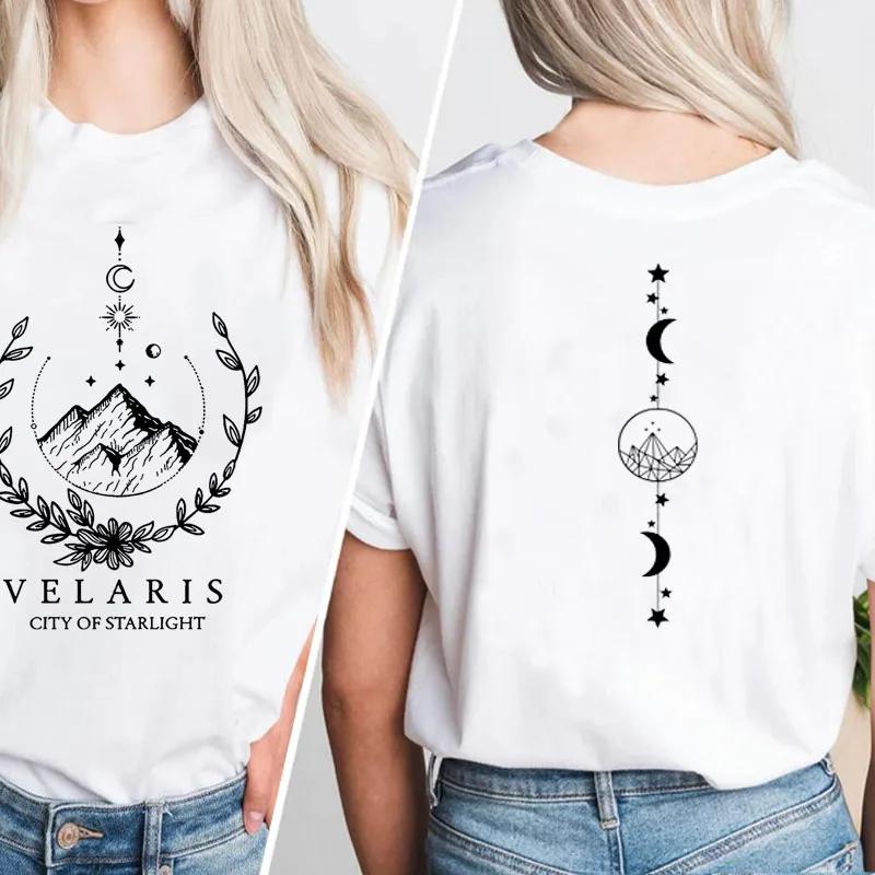 ACOTAR T-Shirt Damen Velaris Stadt der Sterne T-Shirt SJM Merchandise Buchig Buchliebhaber T-Shirts Baumwolle Kurzarm T-Shirt Damen Kleidung