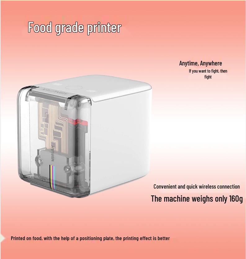 MBrush Lebensmittelechter Drahtloser Tintenstrahl-Minidrucker für Brot, Kuchen & Kekse
