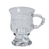 Vintage Embossed Glass Cup Good-looking Girly Heart Water Cups High-Legged Latte Coffee Mug with Handle Afternoon Tea Shot