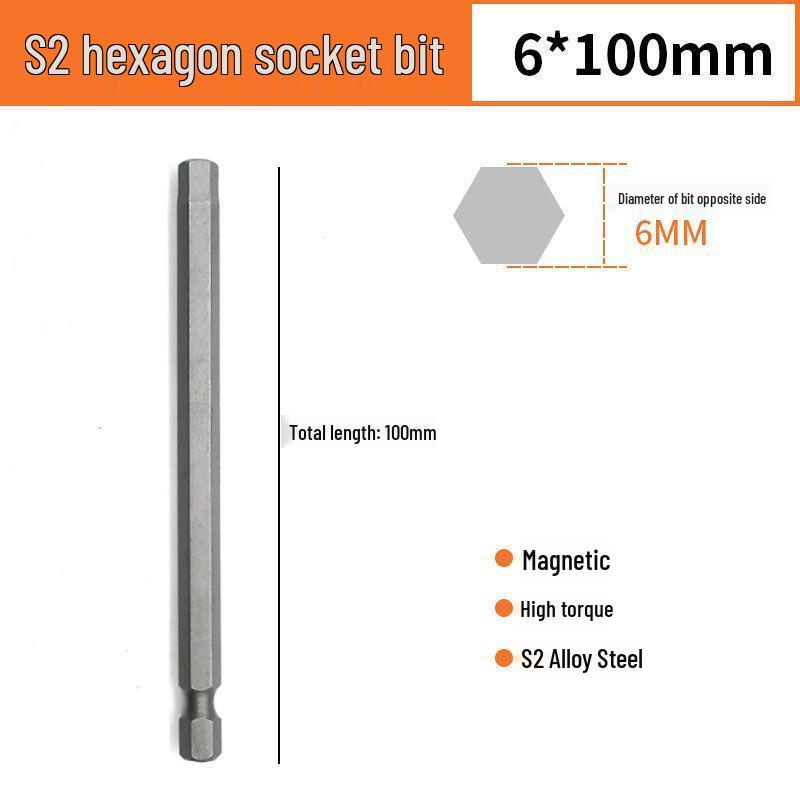 Sechskant S2 Magnetischer Pneumatischer Elektrischer Schraubendreher Bit-Satz mit Verlängerten Bits