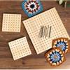 Block Plate for Crochet Weaving,Crochet Block Plate, Bamboo Grid Block Plate for Crochet Projects, Crochet Accessory Gift
