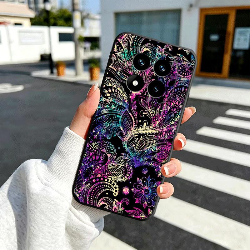 Mandala Sunflower Dreamy Style Soft Phone Case for Xiaomi Redmi Note 12 13 14 15 Pro Plus 11 12S 11S 11T 10 4G Black Cover Back