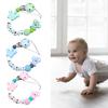 Pacifier Clip with Silicone Beads & Wooden Letters BPA-Free Baby Teething Necklace Anti-Loss Soother Holder for Stroller And Car Seat