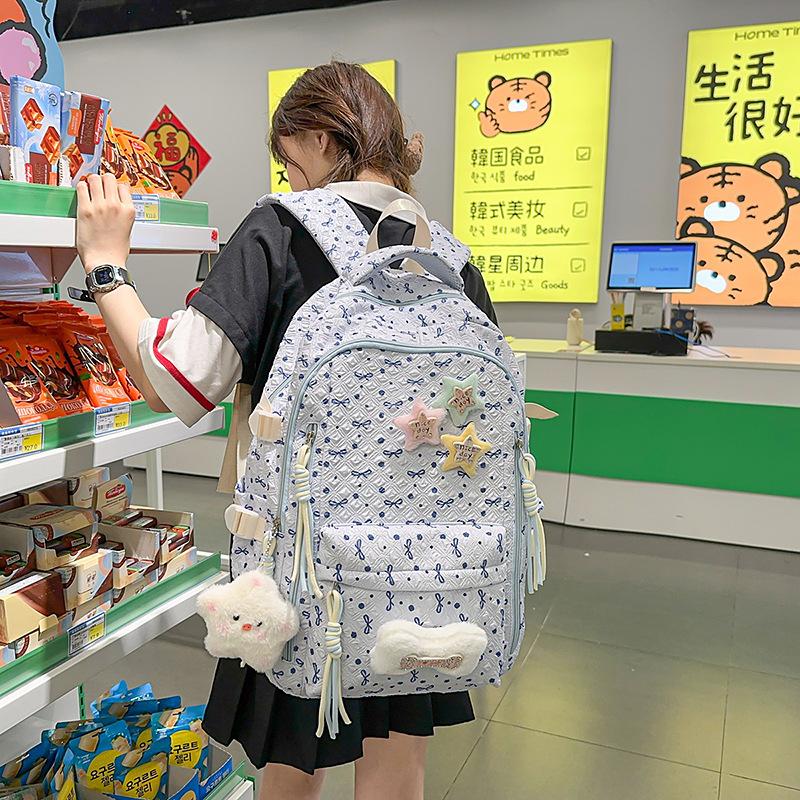 Japanese backpack women's 2025 new cute bow lightweight travel backpack campus student schoolbag tide