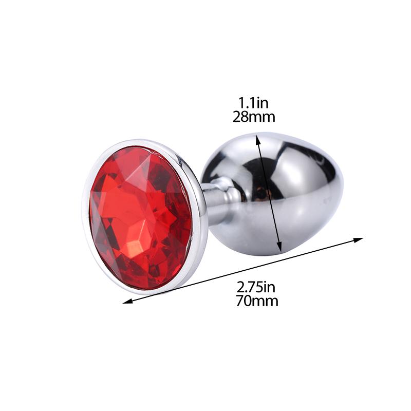 Metal Anal Plug Sex Toys Adult Anal Expansion Training Masturbation Woman/Man Ass Round Crystal Jewelry Butt Plug SM Adult