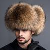 Winter men's outdoor windproof real fox fur bomber hat Luxury ear cap fur necessary hat Real fur hat Sheepskin top fox hat