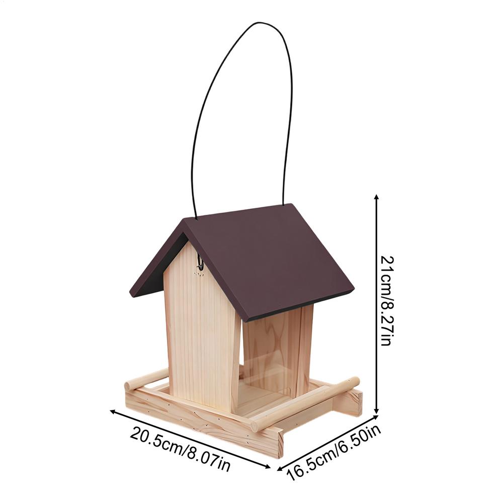 

Bird Feeder Houses For Outside Treat Bowl Perch With Top Rope Bird House Feeder For Balcony Patio Garden Backyard Fence Pet бордовый