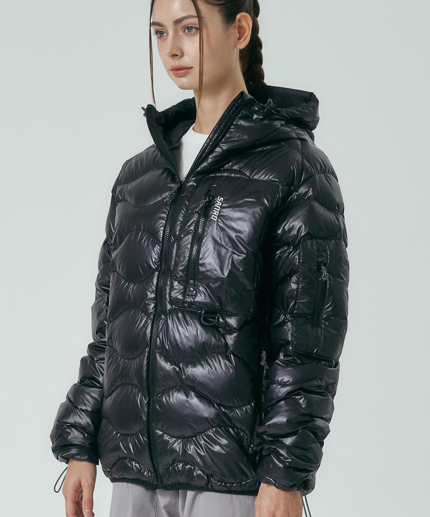 Sanro [Unisex] Light Down Padded Jacket - Glossy Black