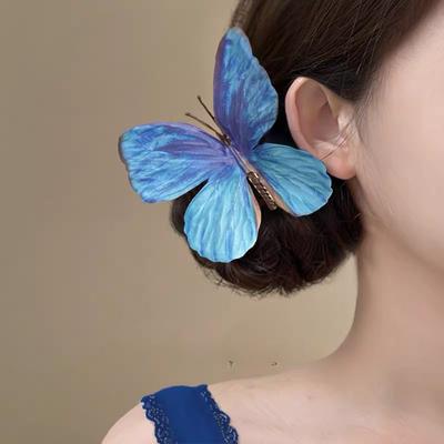 New Arrival Blue Butterfly Hair Clip Elegant Hairpin Hair Accessories for Women Fantasy Side Clip Rhinestone Hair Pin