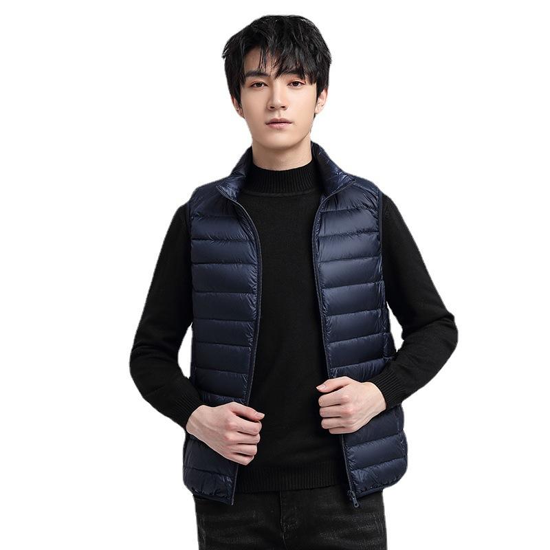 Light Short Down Jacket Men's New Hooded Jacket Winter Fashion Stand Collar Coat White Duck Down Men's Wear