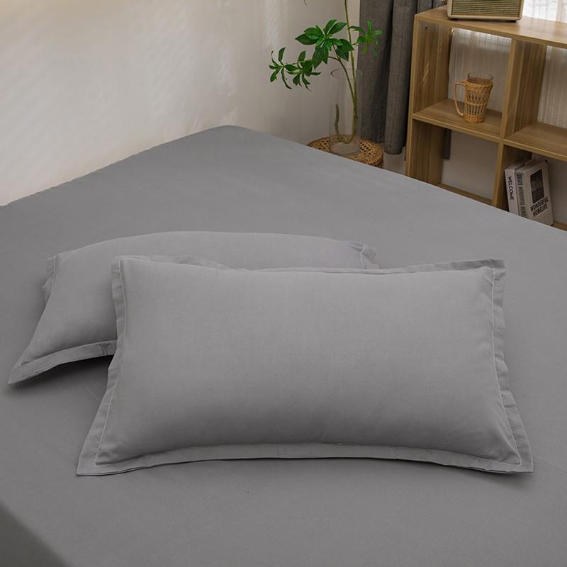 Cotton Pillowcase 48x74cm Soft Breathable Plain Solid Color Envelope Adult Single Pillow