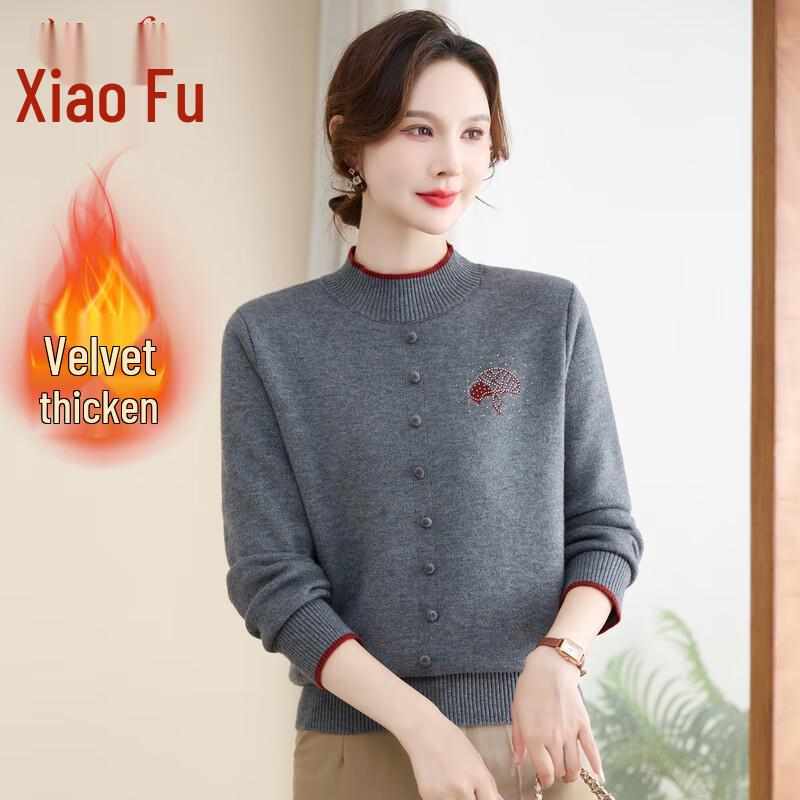 Damen Plus Samt Gestrickter Warmer Pullover