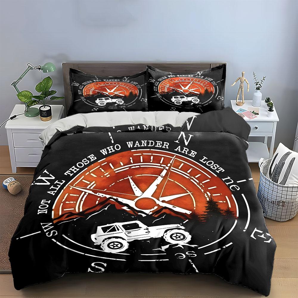 Adventure-Themed Outfit For Off-Road Journeys Exquisite Three-Piece Bedding Set Gift For Kids And Adults
