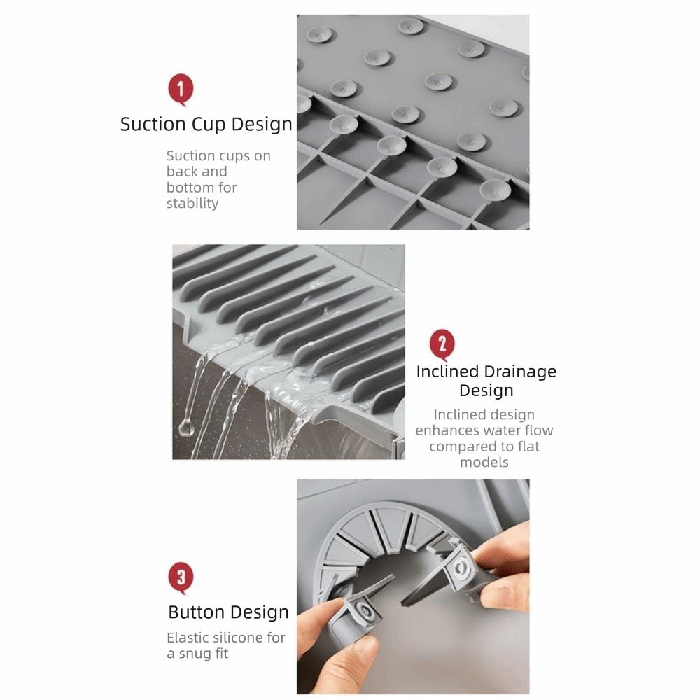 24 Inch Kitchen Sink Splash Guard Fast Self-Draining Sink Splash Guard Bathroom Area