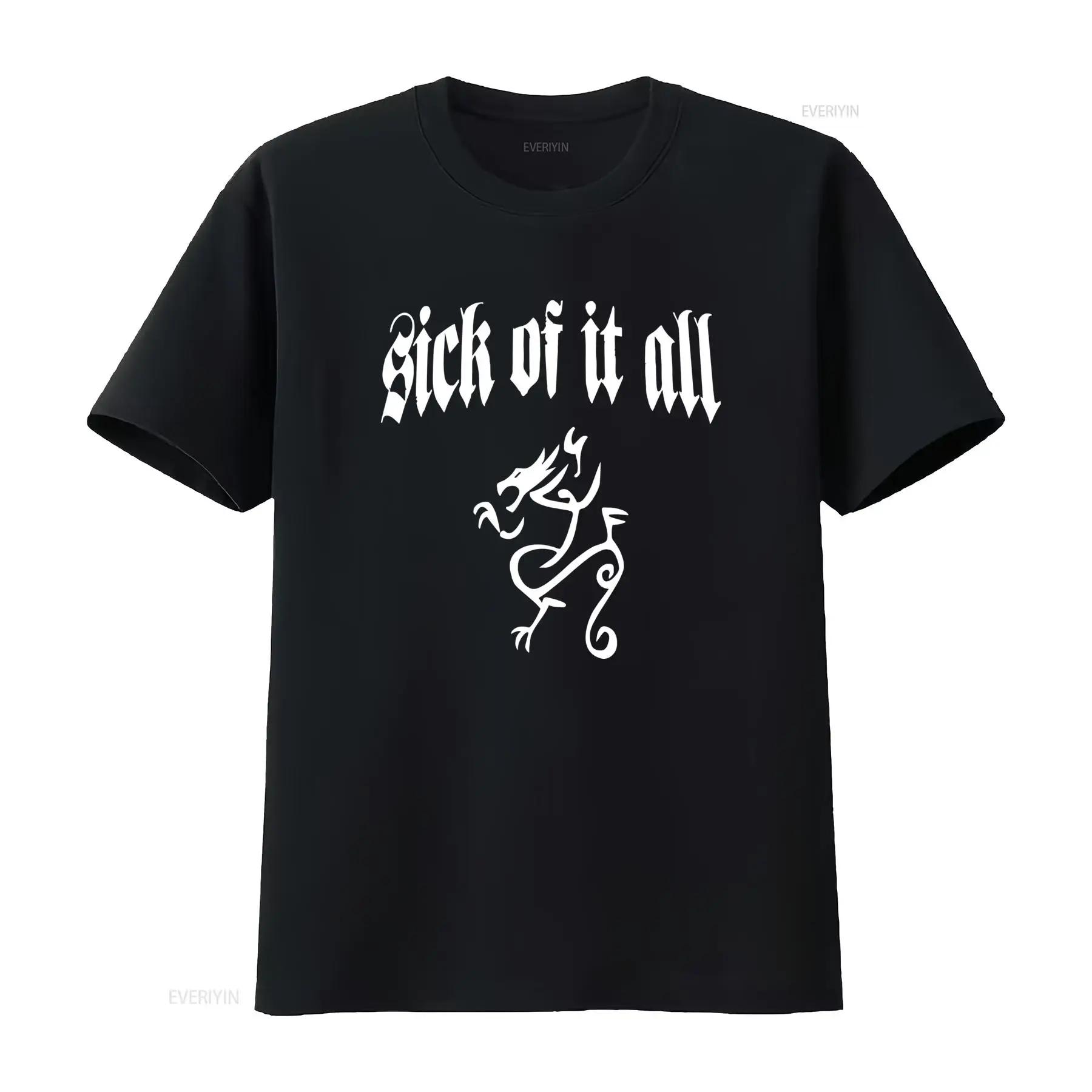 SICK OF IT ALL Dragon T SHIRT Sizes S 4XL Black White Streetwear Punk Rock designer clothes U XL