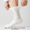 Men's Autumn and Winter Thickened Pure Cotton Mid-calf Socks, Antibacterial, Deodorizing and Sweat-absorbing Men's Socks, White Long Calf Sports Socks