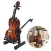Miniature Wood Violin -Stand & Bow Wood Violin Replica Collectible Figurines Dollhouse Accessories Model Home Display Ornament