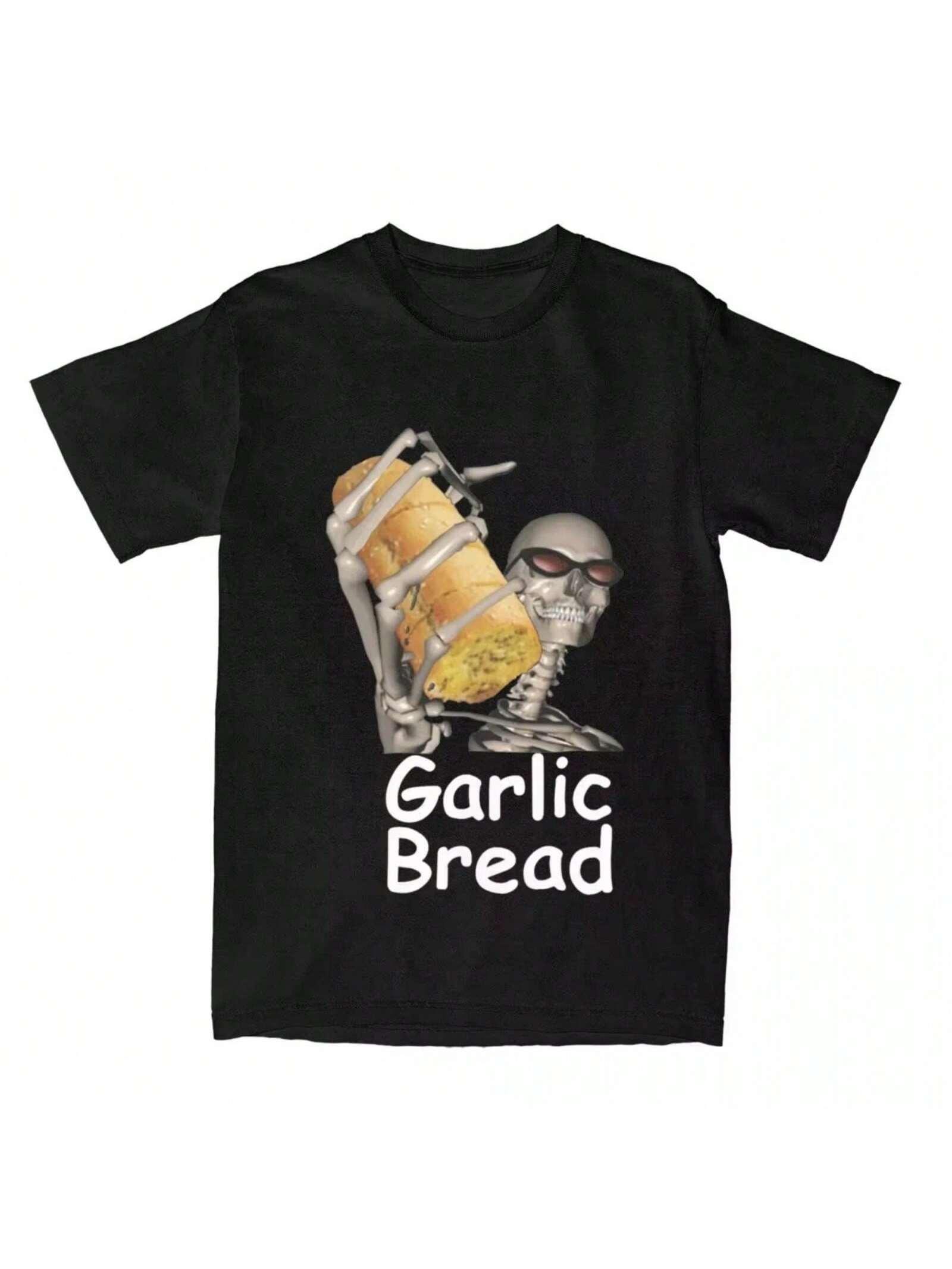 Summer Couple T-Shirt Garlic Bread T Shirts Fashion Funny Skeleton unisex Tshirt Summer Tees Y2K Wo unisex Funny Design Cotton Clothes S разноцветный