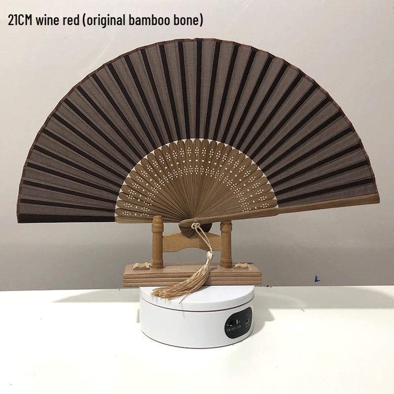 Classic Black Bamboo Folding Fan - Chinese Style Mosquito Repellent for a Cool Summer Breeze