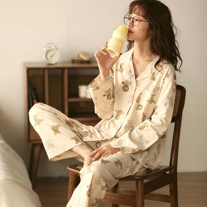 GMXIA Pajamas for Girls In Spring and Autumn Are Cute and Casual. They Are Long-sleeved and Long-pants Home Wear That Can Be Worn Over Two Sets