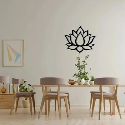 Arte de Parede em Metal Flor de Lótus Decoração Elegante para Casa Presente de Natal Pendurado na Parede Acento Decoração de Estátua Festiva