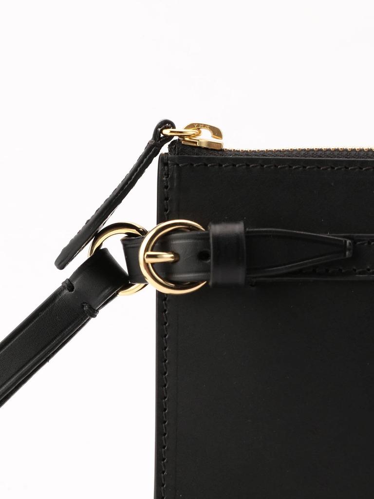 Ships Boldrini Selleria Leather Clutch Bag for Men, 118432767, Black, One Size