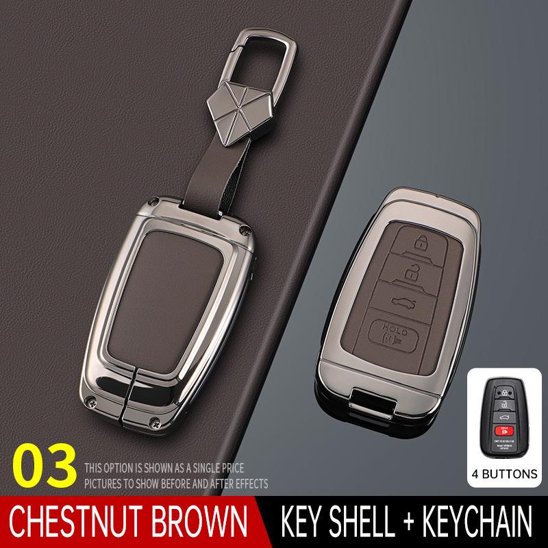 Crown Lu Fang Key Case for 24 Model Toyota 14th Gen Crown & Vellfire 2024 - Metal Leather Shell Buckle