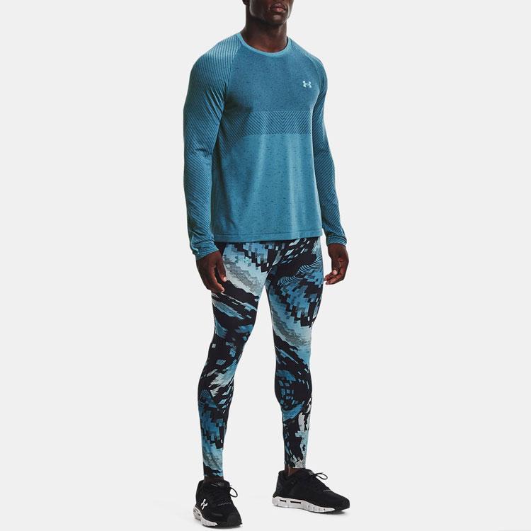 Under Armour Fitted Crew Neck Long Sleeve T-Shirt Men tops Blue 1366500-597