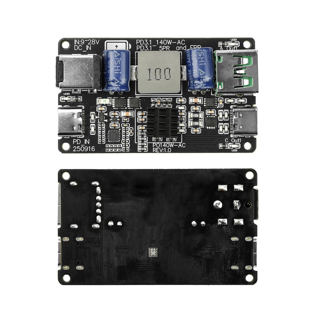 PD140W High-Power Fast Charging Module Type-C+USB Charger Full Protocol Desktop Car Quick Charge PD3.1/QC3.0/QC4/QC4+
