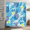 Colorful Pineapple Shower Curtain Waterproof Fabric Bath Decor Navy Blue Yellow Green White