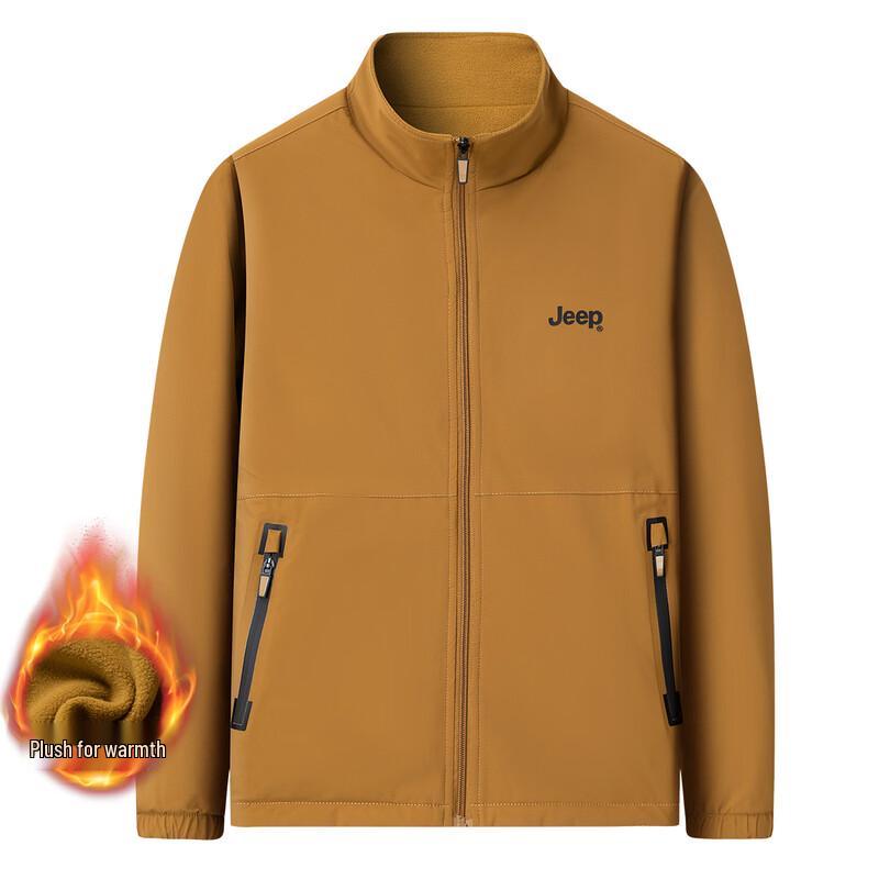 JEEP Men s Fleece-Lined Stand Collar Casual Jacket 5XL