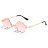 Stylish Cloud Lightning Sunglasses for Girls Boys Photo Props Travel Hip Hop Sunglasses Frameless Hip Hop Glasses