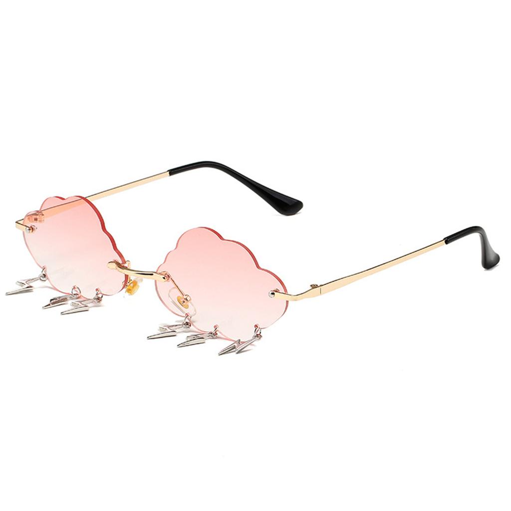 Stylish Cloud Lightning Sunglasses for Girls Boys Photo Props Travel Hip Hop Sunglasses Frameless Hip Hop Glasses