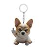 Mittelfinger Geste Welpen Schlüsselanhänger 3D Hunde Design Schlüsselanhänger Rucksack Cool Welpen Dekoration Taschenzubehör