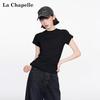 Women's Slim-Fit Mock Neck Short Sleeve T-Shirt