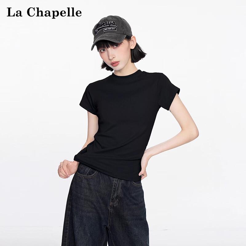 Women's Slim-Fit Mock Neck Short Sleeve T-Shirt