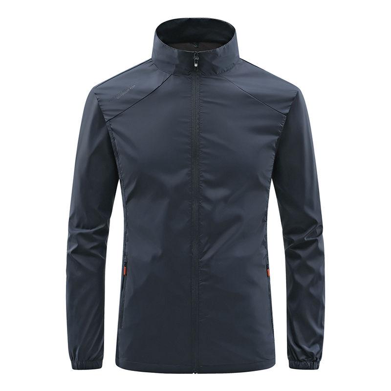 

2026 Summer Casual Simple Windproof Standing Collar Long Sleeve Thin Single Layer Breathable Jacket Sun Protection Oversize Coat M серый