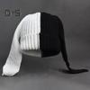 Cappello a Maglia Invernale Lungo con Decorazione Orecchie da Coniglio Colore a Contrasto Unisex Spesso Caldo Alta Elasticità Antivento Copricapo Cappello per Clima Freddo per Sci e